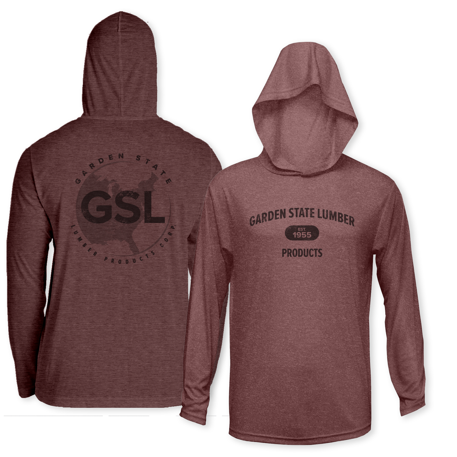 GSL E55 Activewear Hoodie - Heather Maroon