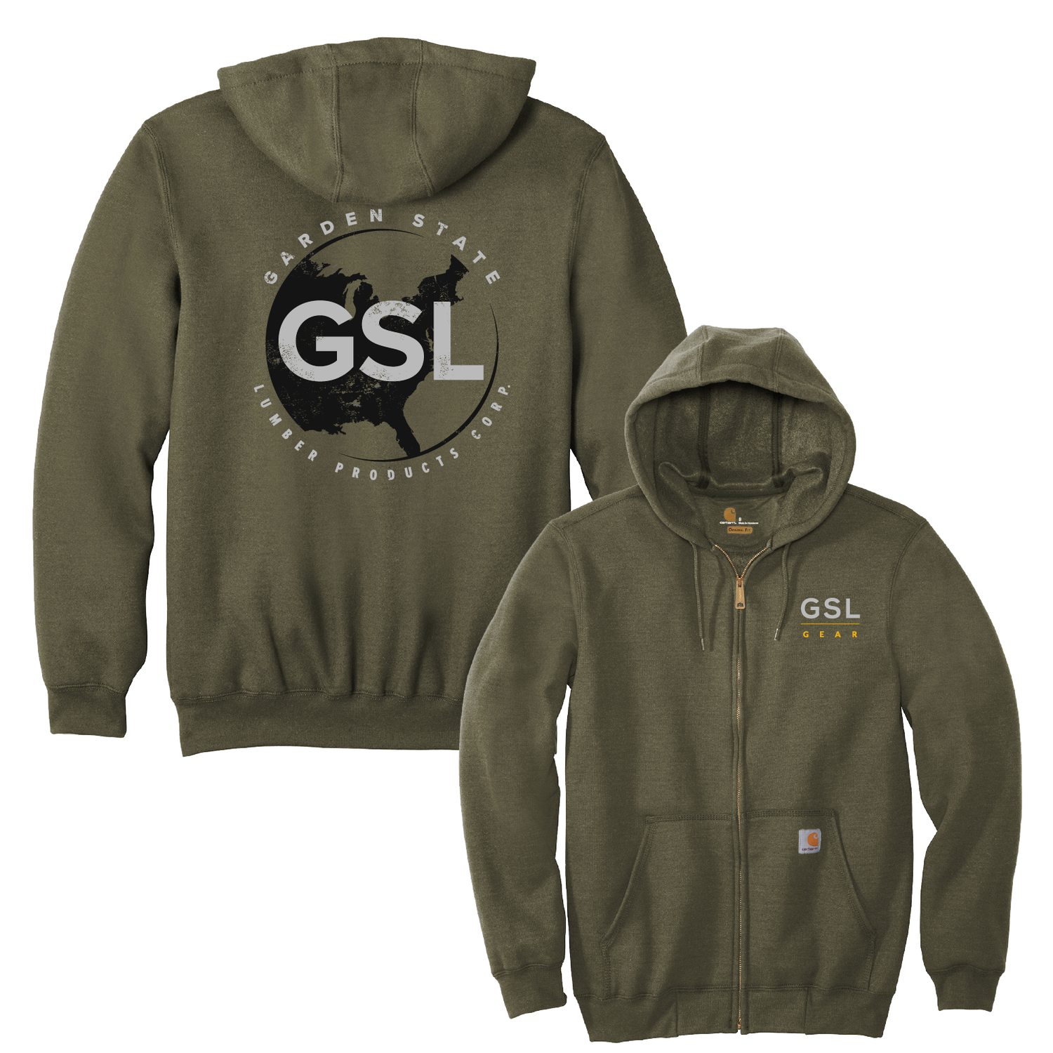 GSL E55 Carhartt Zip Hoodie - Moss