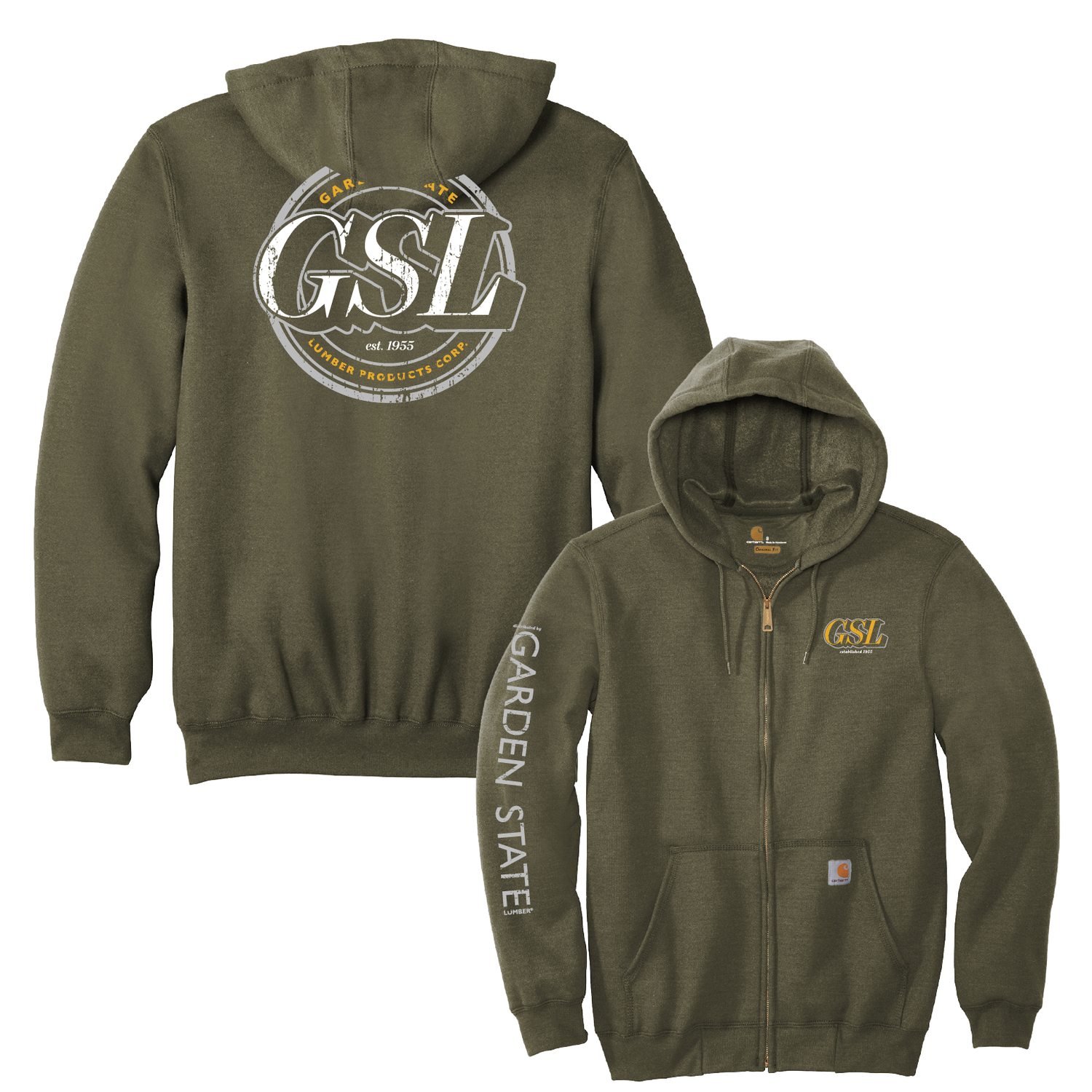 GSL Impact 1 Carhartt Zip Hoodie - Moss