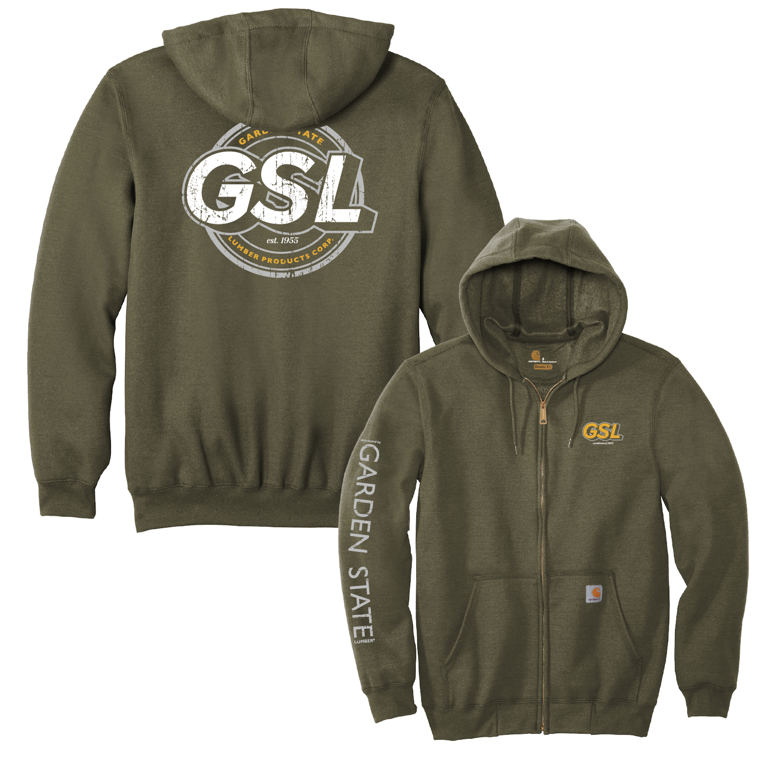 GSL Impact 2 Carhartt Zip Hoodie - Moss