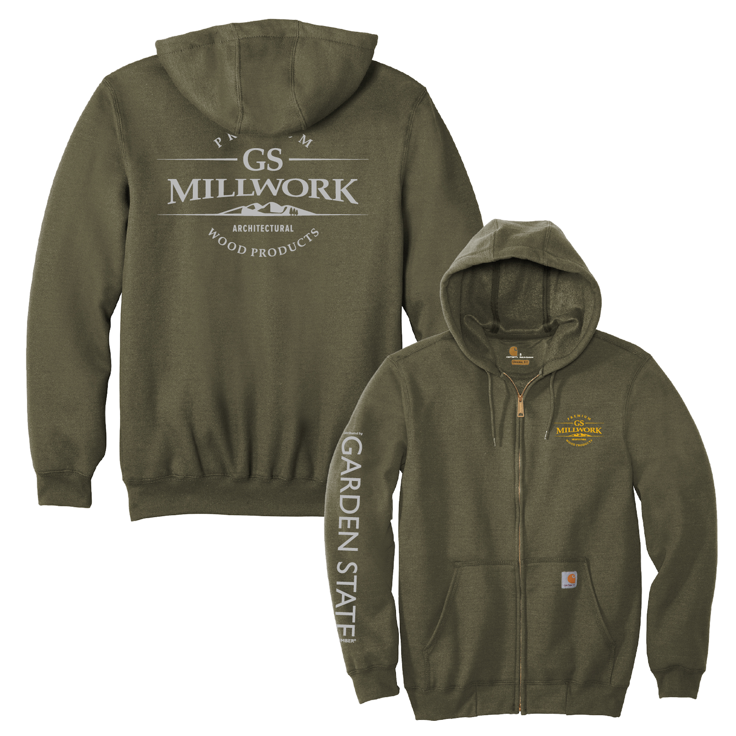 GS Millwork Carhartt Zip Hoodie - Moss